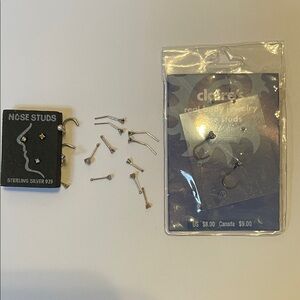 Sterling Silver Nose Studs 18 piece Set